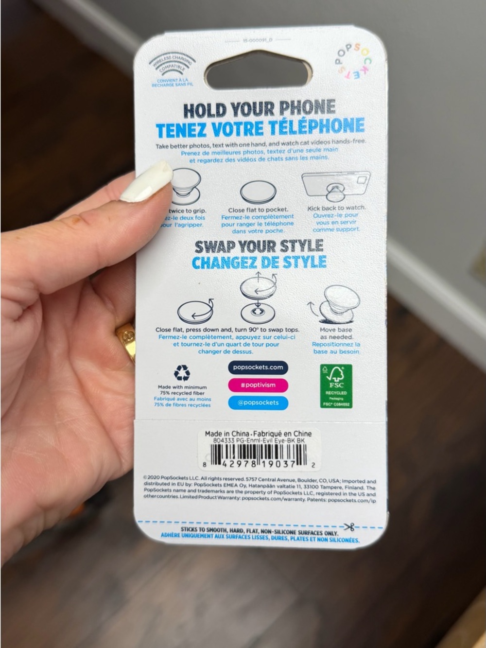 PopSocket PopGrip Premium Blue Evil Eye Phone Grip - Picture 3 of 3